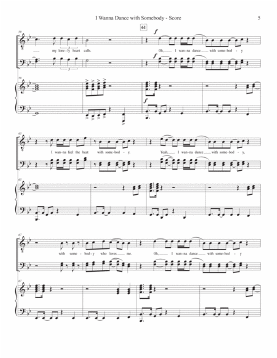 I Wanna Dance With Somebody TTBB scores gallery preview page 5