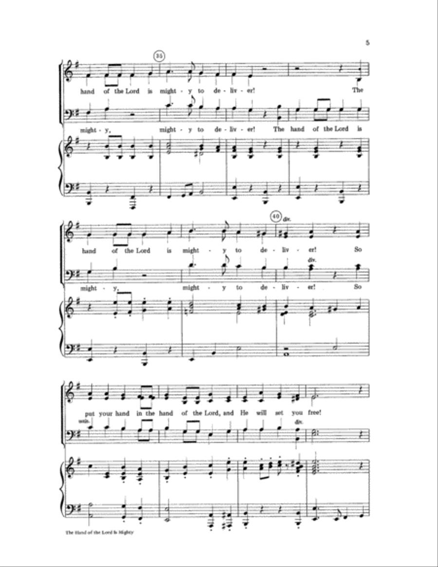The Hand of the Lord Is Mighty 4-Part scores gallery preview page 5