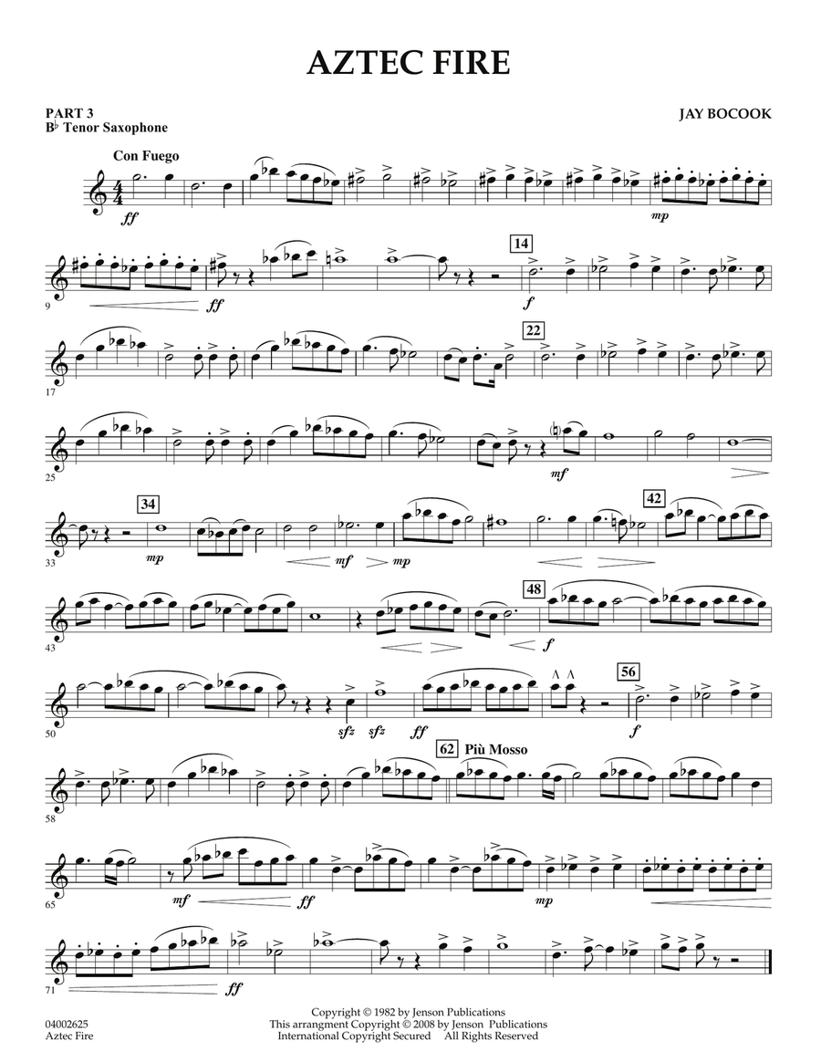 Aztec Fire - Pt.3 - Bb Tenor Saxophone