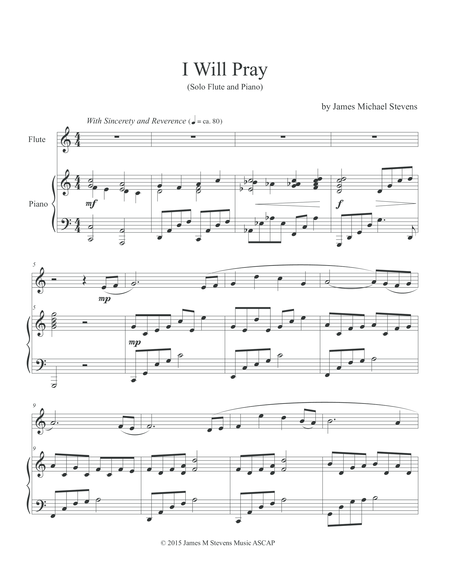 I Will Pray (Flute Solo with Piano) image number null