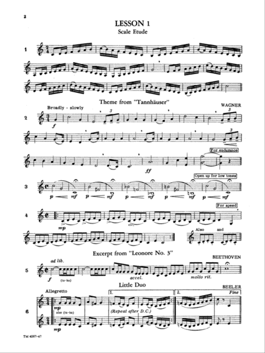 Walter Beeler Method for the Cornet (Trumpet), Book 2 Cornet scores gallery preview page 2