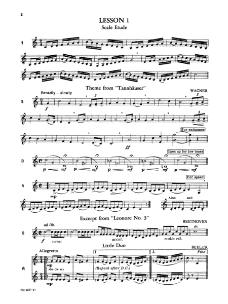 Walter Beeler Method for the Cornet (Trumpet), Book 2