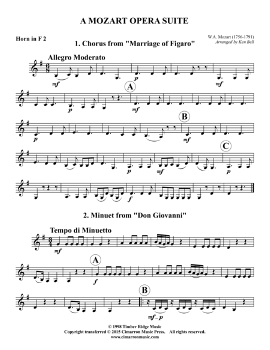 A Mozart Opera Suite A Mozart Opera Suite Horn scores gallery preview page 6