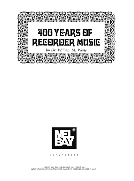 400 Years of Recorder Music