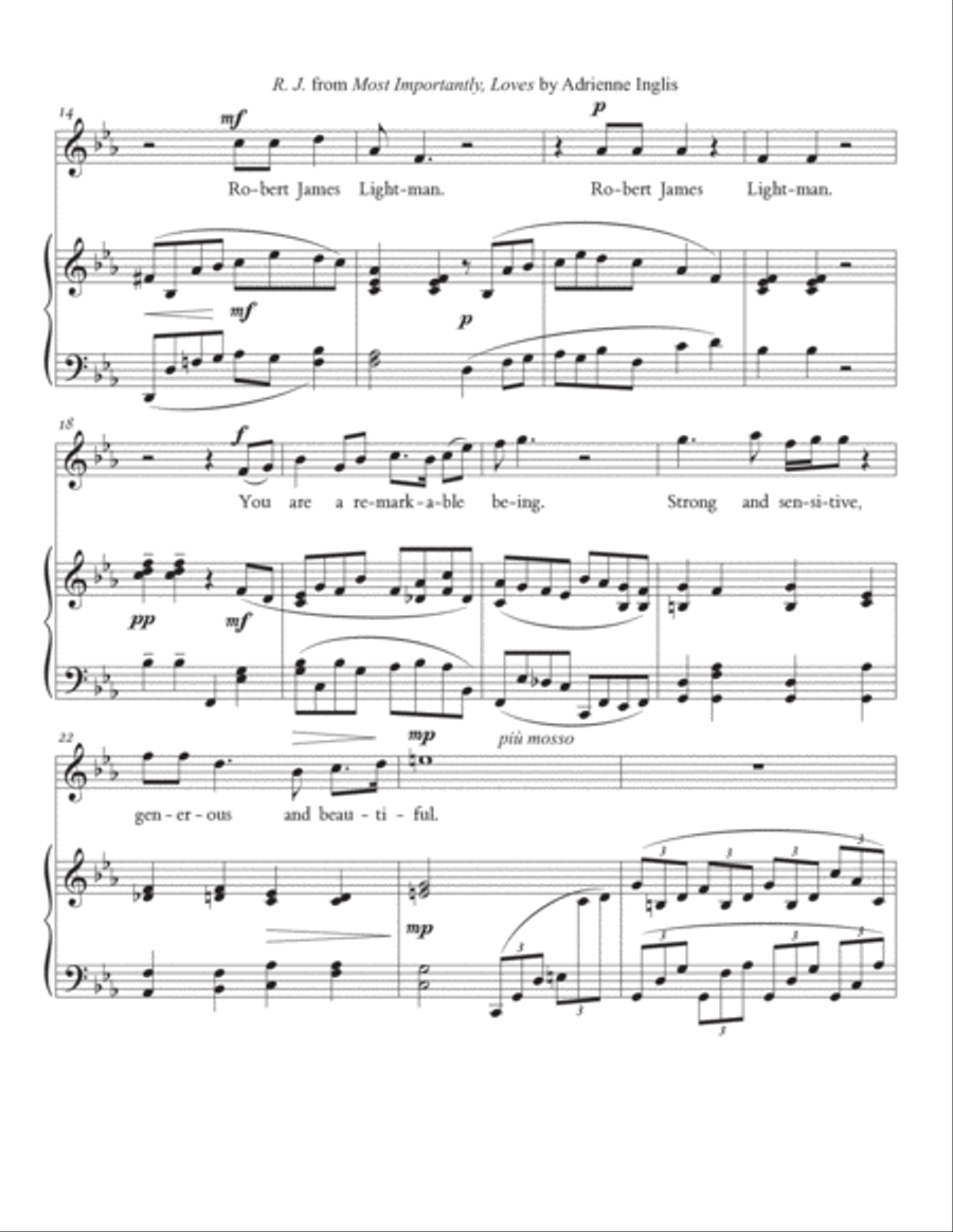 Most Importantly, Loves, a song cycle for soprano and piano Voice Solo scores gallery preview page 5