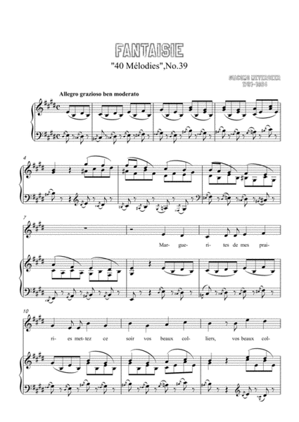 Meyerbeer-Fantaisie in E Major,for Voice and Piano image number null