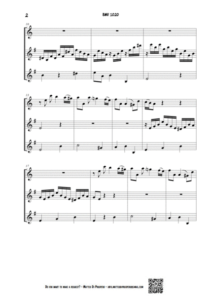 Sonata per Violino in Sol minore BWV 1020 - Sax Trio Plus (Baritono o Tenore)