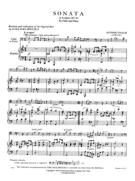 Sonata No. 3 In A Minor, Rv 43