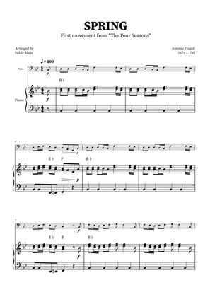 Spring - The Four Seasons for Tuba with Piano Accompaniment (+ CHORDS)
