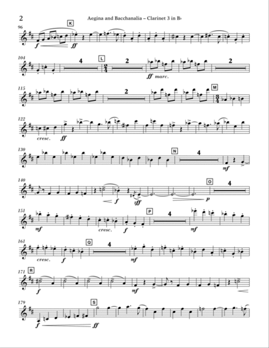 Aegina and Bacchanalia (from Spartacus) - Bb Clarinet 3 B-Flat Clarinet scores gallery preview page 2