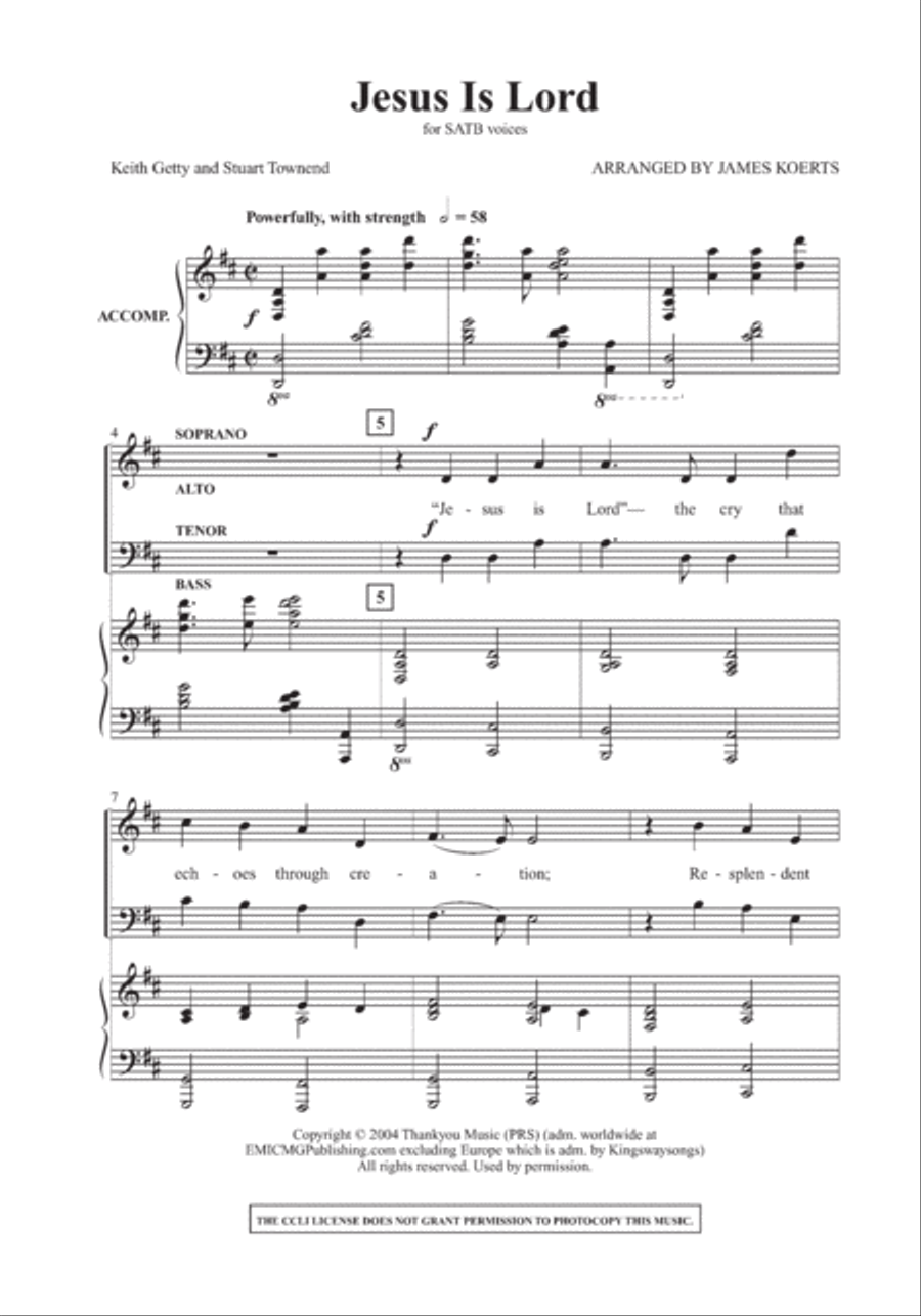 Jesus Is Lord Jesus Is Lord 4-Part scores gallery preview page 2