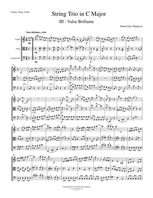 String Trio in C Major (Violin, Viola, Cello) 3rd Mvt.