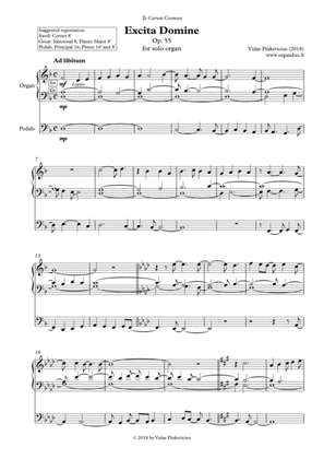 Excita Domine, Op. 55 (2018) for solo organ