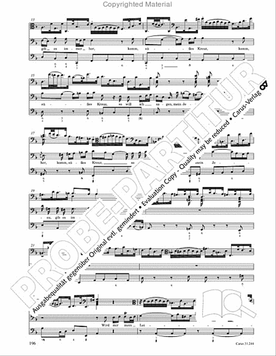 St. Matthew Passion (Matthaus-Passion) 4-Part scores gallery preview page 198