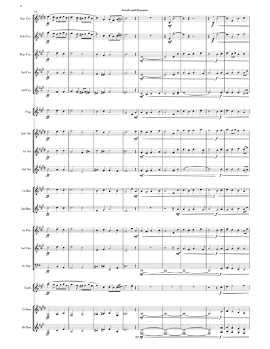 Christmas Carols with Descants Brass Band scores gallery preview page 4