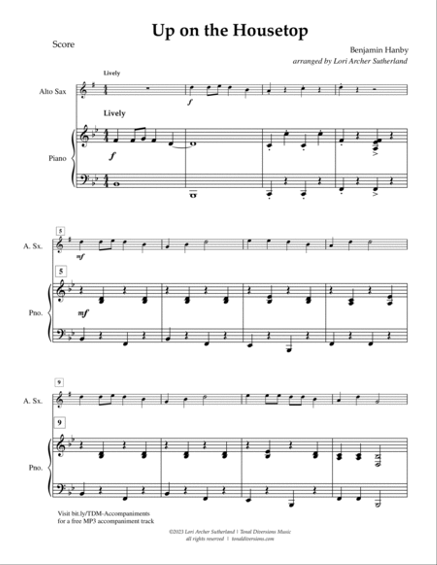 Up on the Housetop Up on the Housetop Alto Saxophone scores gallery preview page 2