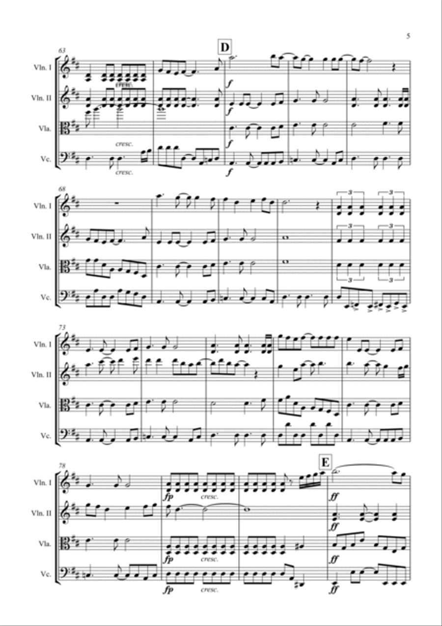 Sweet Child O' Mine Sweet Child O' Mine String Quartet scores gallery preview page 6