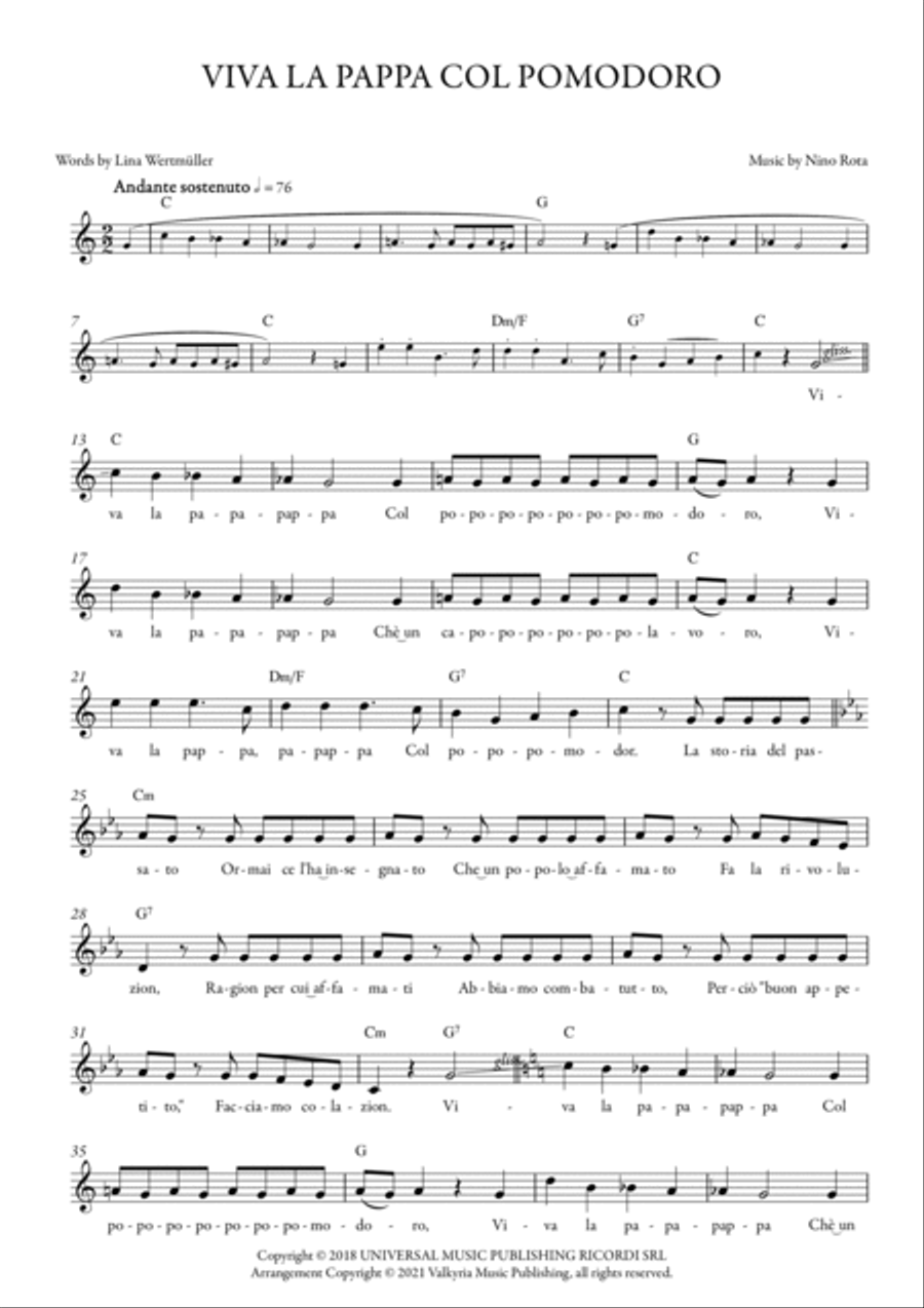 Viva La Pappa Col Pomodoro Unison Choir scores gallery preview page 2