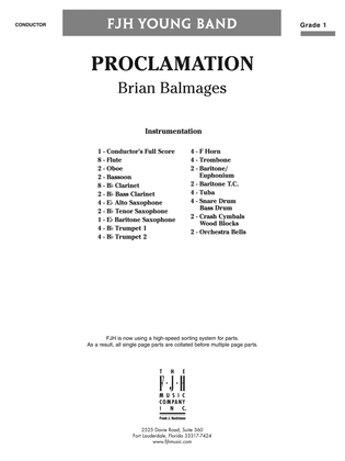 Book cover for Proclamation: Score