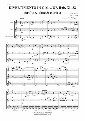 HAYDN DIVERTIMENTO IN C MAJOR Hob.XI: 82 for flute, oboe & clarinet