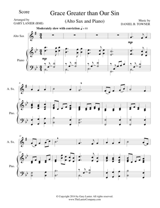 GRACE GREATER THAN OUR SIN (Alto Sax/Piano and Alto Sax Part)