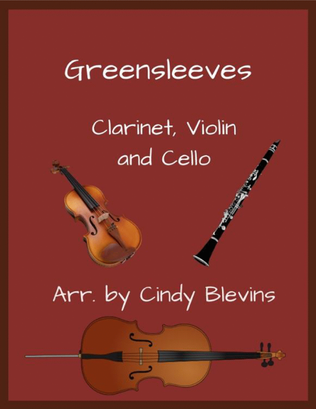 Book cover for Greensleeves, Clarinet, Violin and Cello Trio