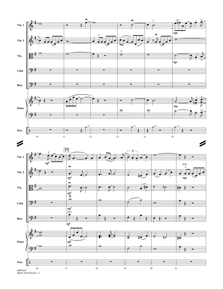 Music from Frozen - Conductor Score (Full Score) Orchestra scores gallery preview page 3