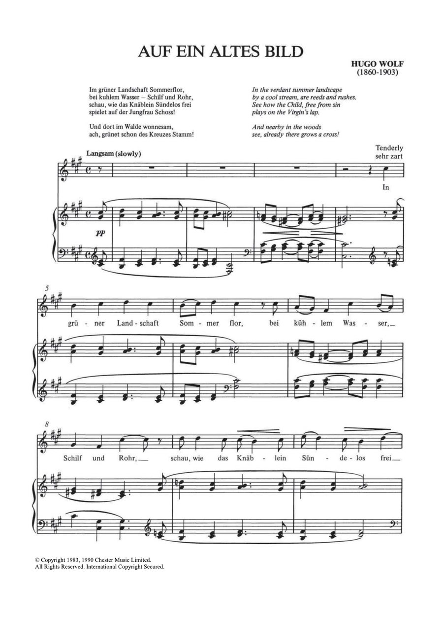 Auf Ein Altes Bild Auf Ein Altes Bild Piano, Vocal scores gallery preview page 1