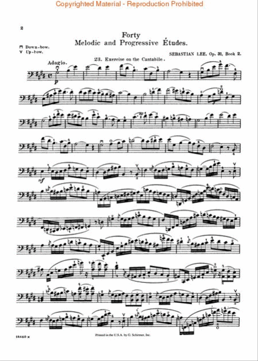 40 Melodic and Progressive Etudes, Op. 31 – Book 2 Cello scores gallery preview page 2