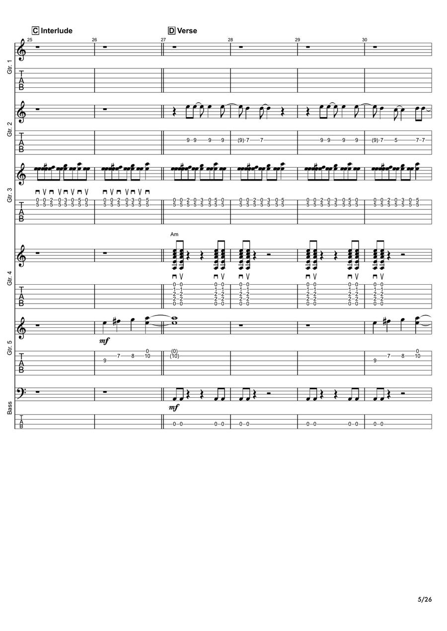 The Pretender Guitar Ensemble scores gallery preview page 5