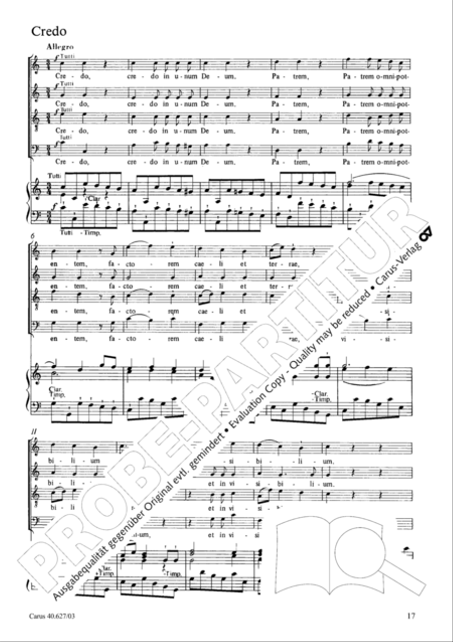 Mass in C Major 4-Part scores gallery preview page 18
