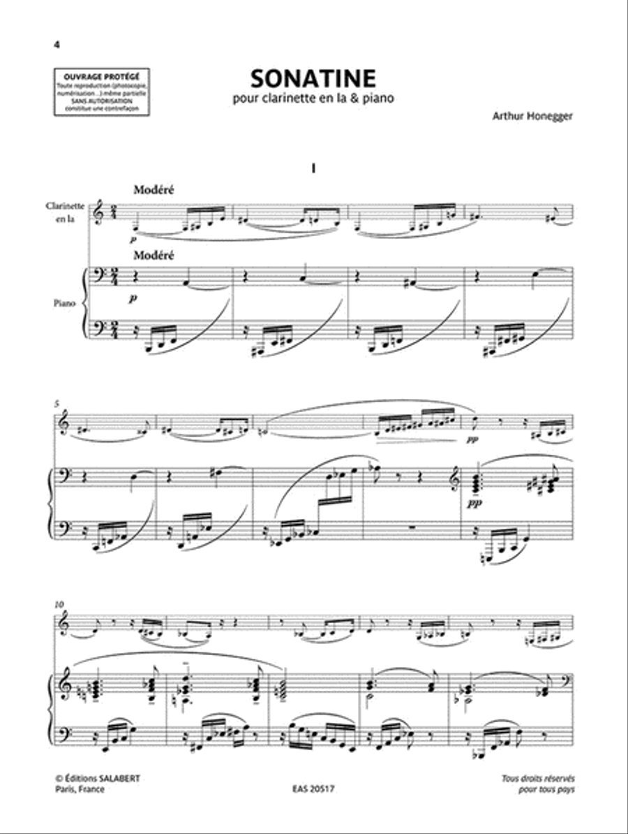 Sonatine H42 A Clarinet scores gallery preview page 2