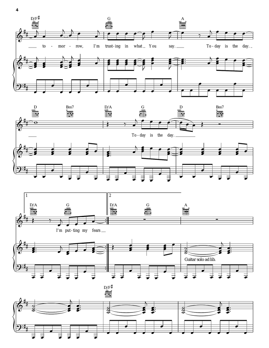 Today Is The Day Piano, Vocal, Guitar scores gallery preview page 4