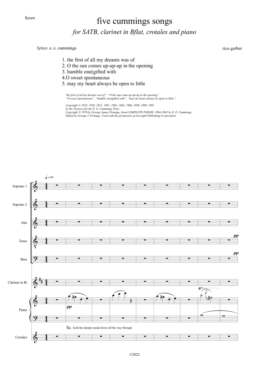 5 cummings songs Choir scores gallery preview page 1