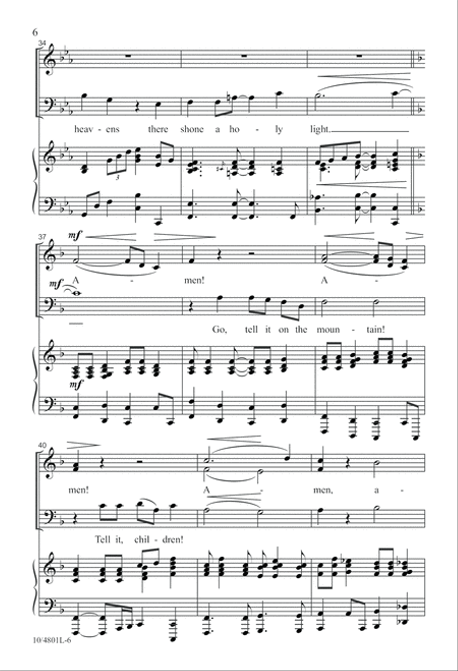 Amen! Tell It on the Mountain! 3-Part scores gallery preview page 6