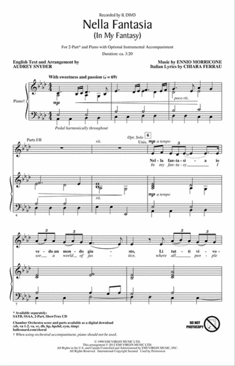 Nella Fantasia Nella Fantasia 2-Part scores gallery preview page 2