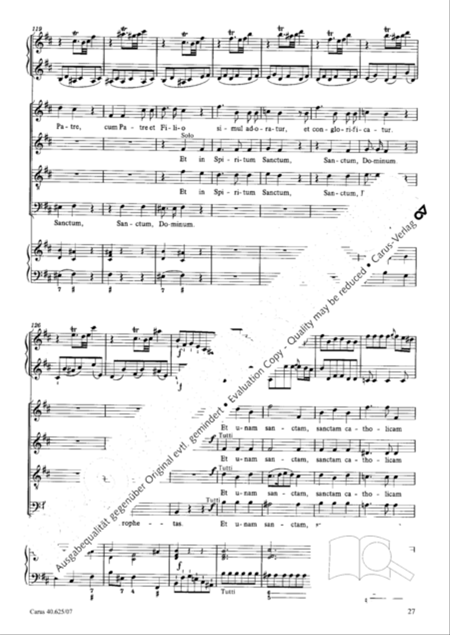 Missa brevis in D Major, K. 194 4-Part scores gallery preview page 28