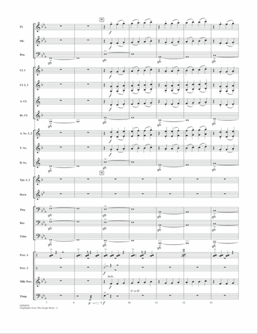 Highlights from The Jungle Book - Conductor Score (Full Score) Concert Band scores gallery preview page 3