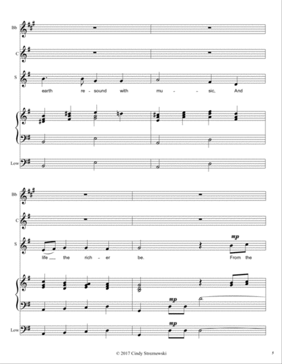 To Music Unison Choir scores gallery preview page 5