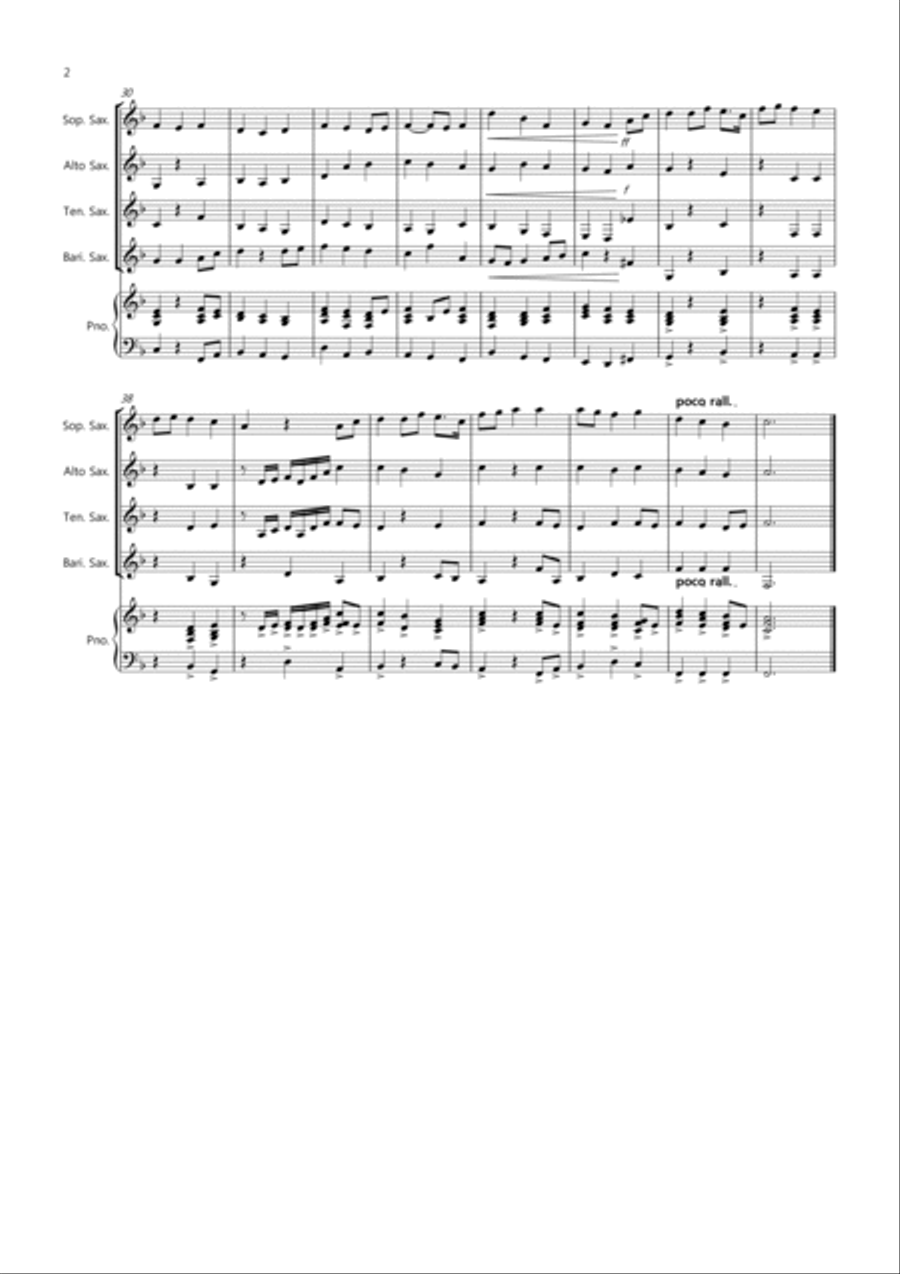 Jupiter Hymn for Saxophone Quartet Saxophone Quartet scores gallery preview page 2