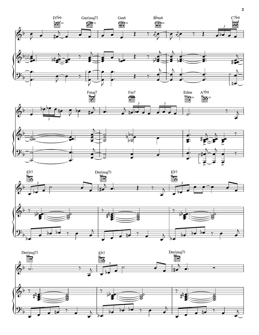 A Night In Tunisia Piano, Vocal, Guitar scores gallery preview page 3