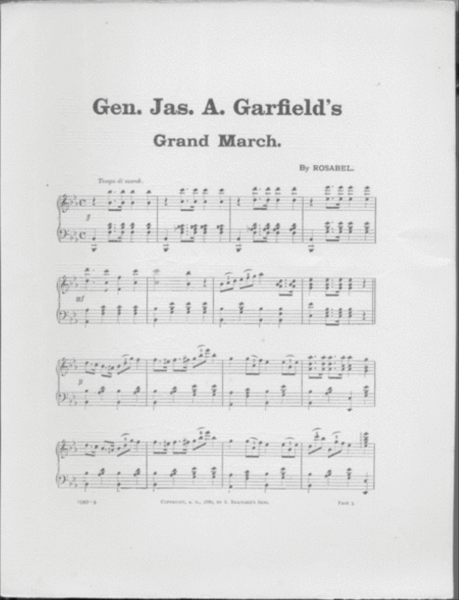 General James A. Garfield's Grand March Piano Solo scores gallery preview page 2