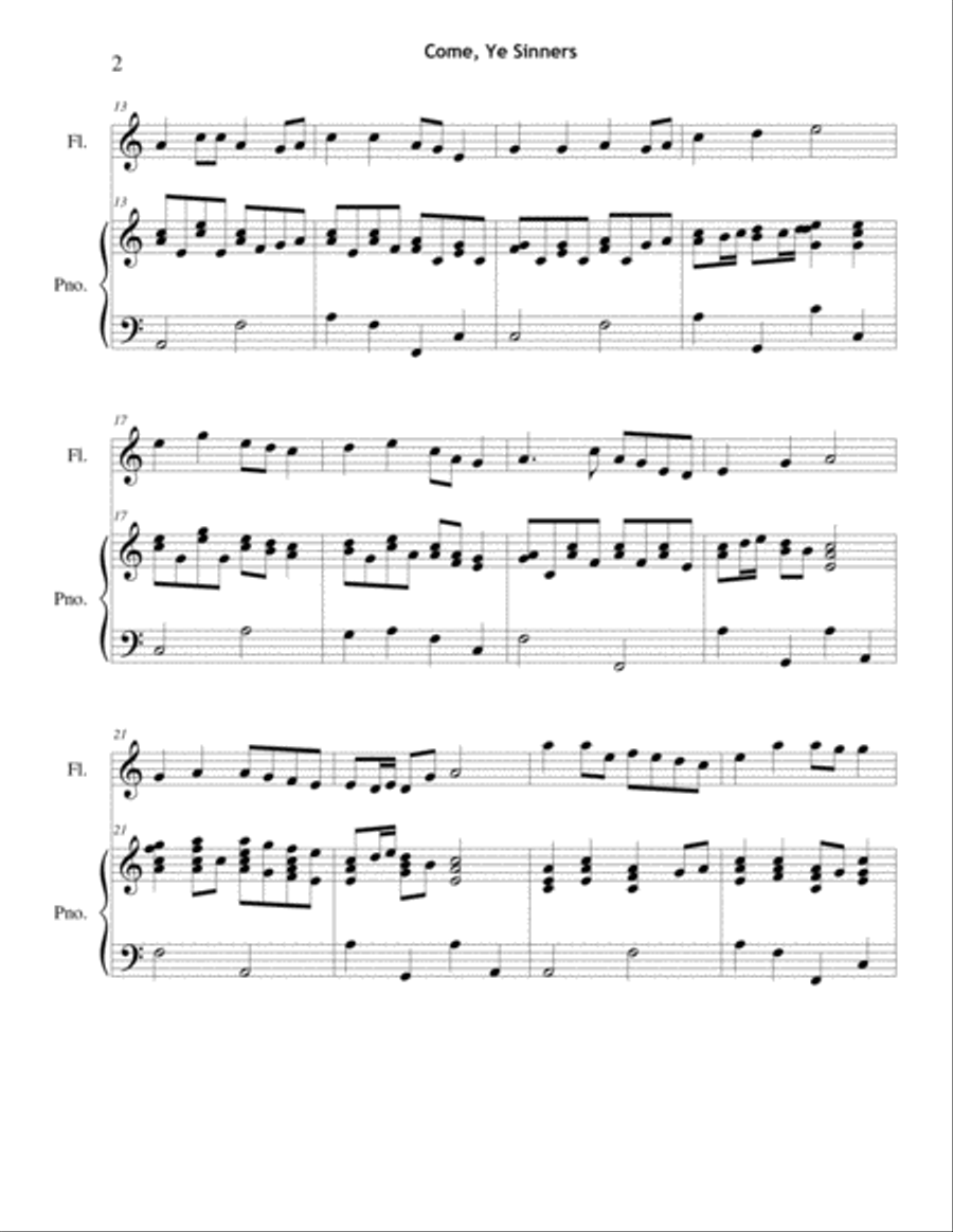 I Will Arise and Go to Jesus (Flute & Piano) Flute Solo scores gallery preview page 2
