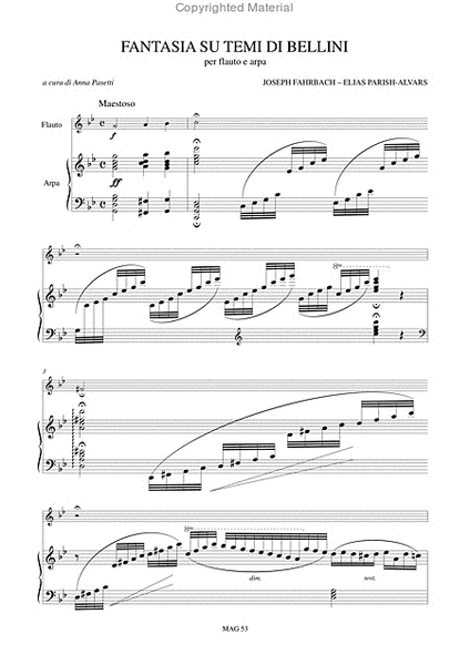 Fantasia on Themes of Bellini (Milano 1838) for Flute and Harp
