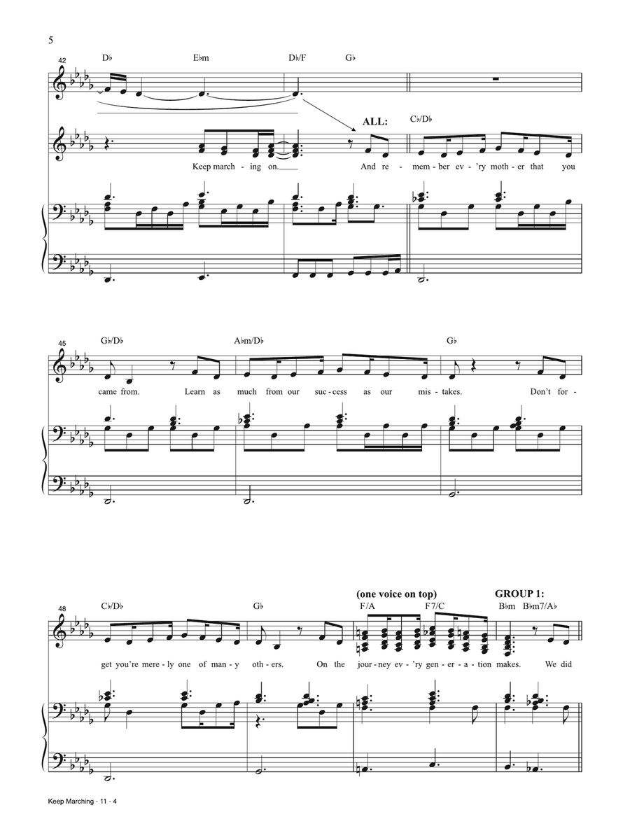 Keep Marching from Suffs Piano, Vocal, Guitar scores gallery preview page 4