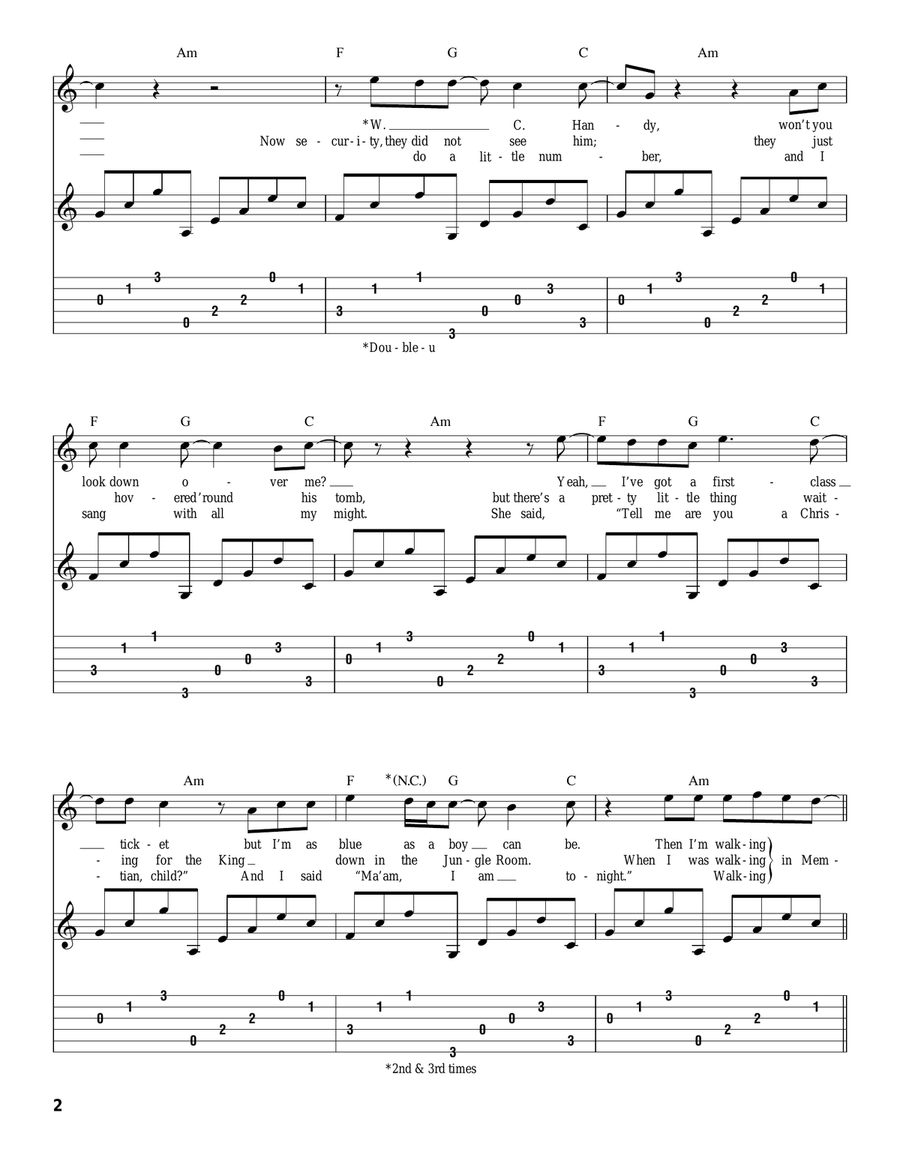 Walking In Memphis Acoustic Guitar scores gallery preview page 2
