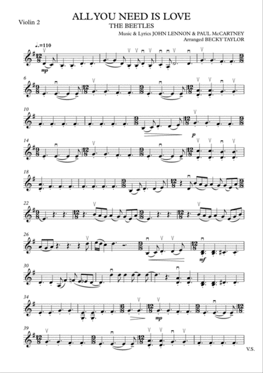 All You Need Is Love All You Need Is Love String Quartet scores gallery preview page 3