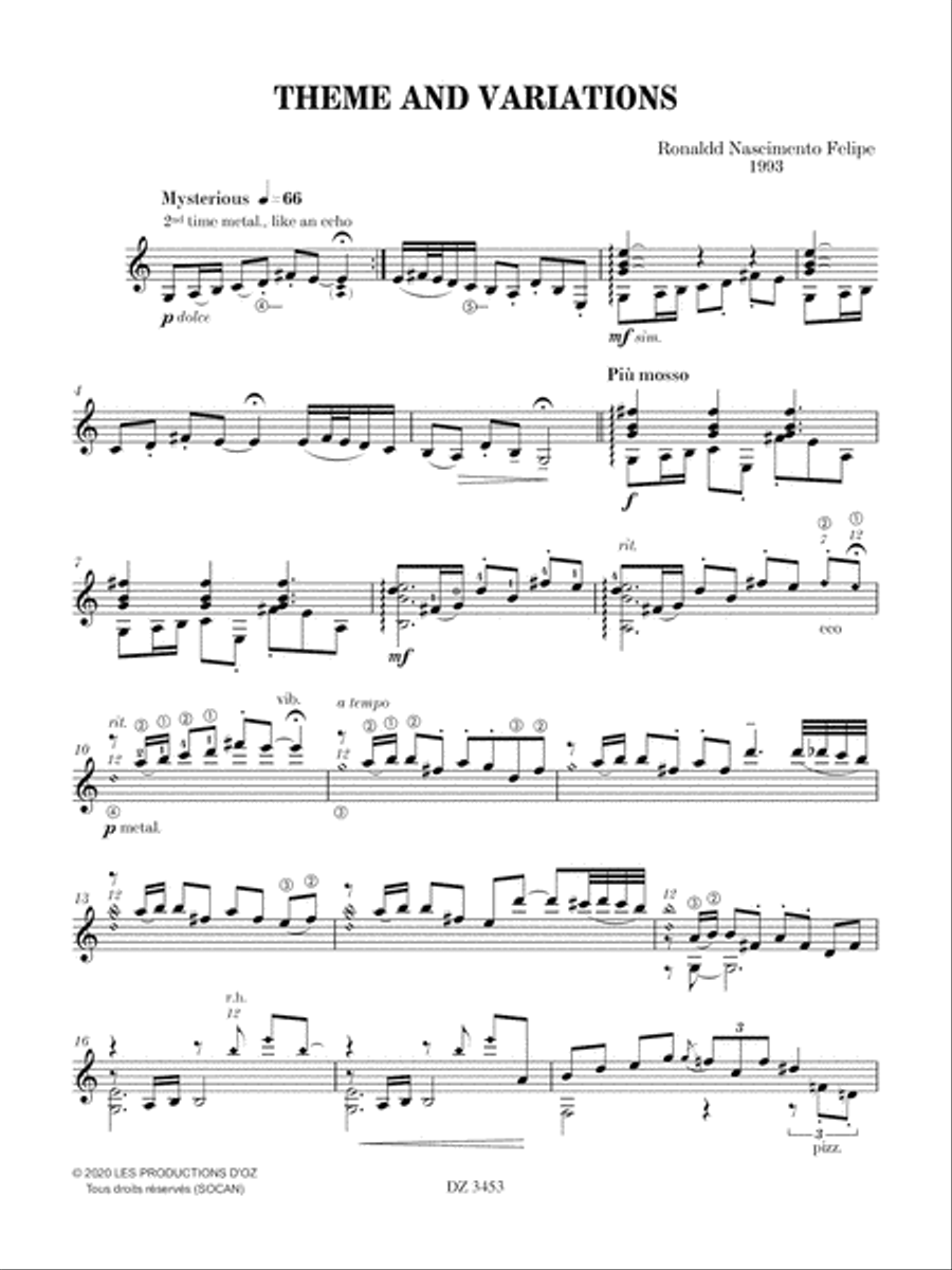 Theme and Variations Theme and Variations Classical Guitar scores gallery preview page 3
