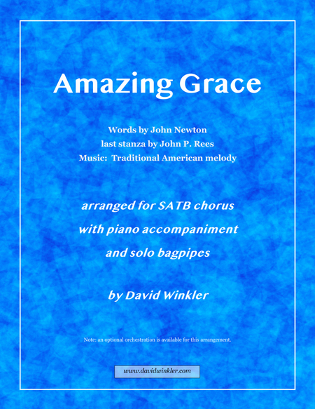 Amazing Grace (with optional Bagpipes) by David Winkler Divisi - Digital Sheet Music