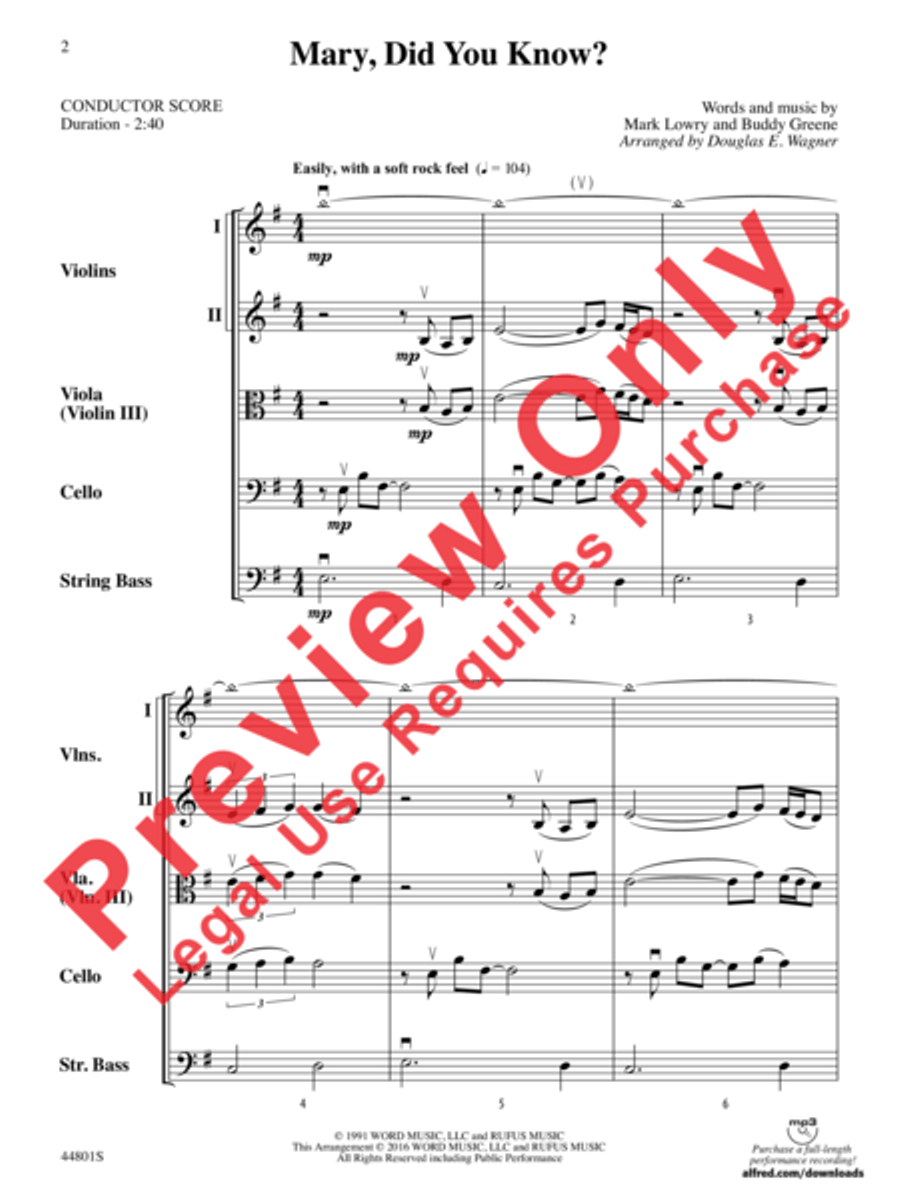 Mary, Did You Know? String Orchestra scores gallery preview page 3